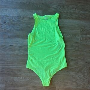 Skims high neck fits everybody bodysuit. NWT. Highlighter yellow color